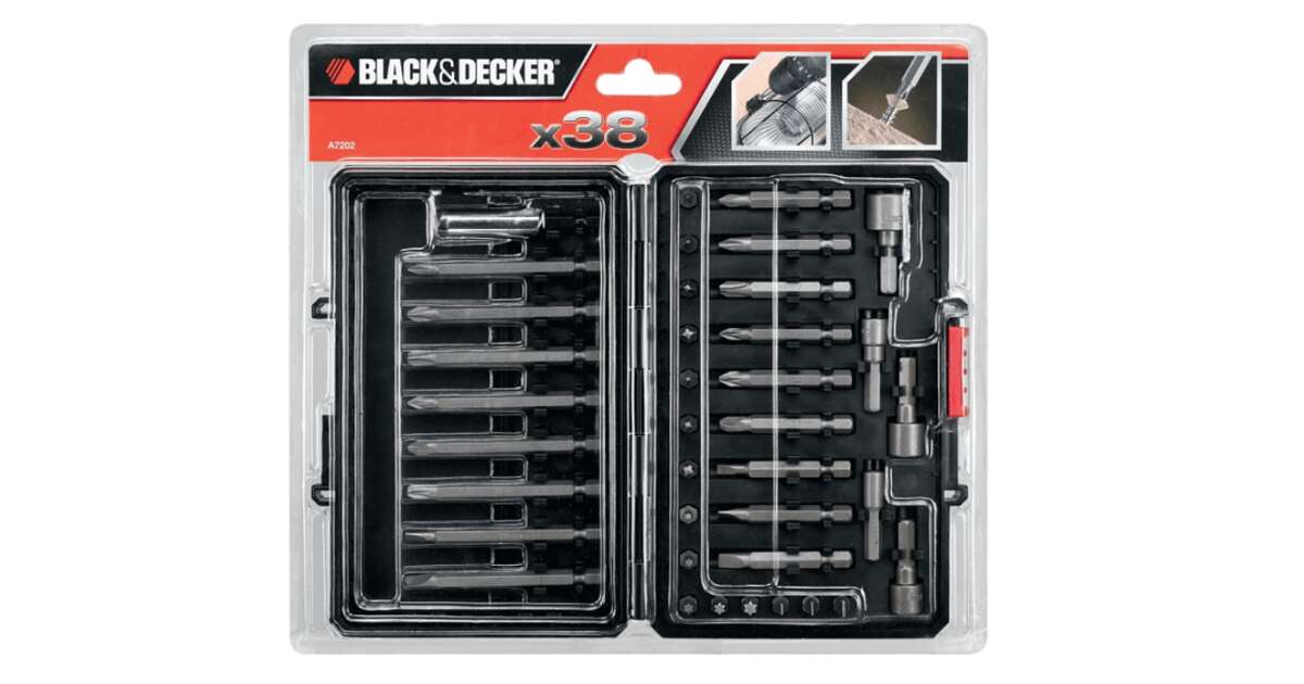 Black & decker A7202-XJ Screwdriver Bit Set 38 Units Silver