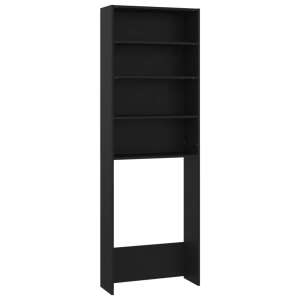 Black bathroom cabinet with 4 shelves, 64 x 24 x 190 cm - Bathroom cabinet