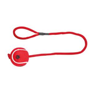 TRIXIE 3479 jucărie pentru câini cu minge roșie pe o frânghie - Jucării pentru câini