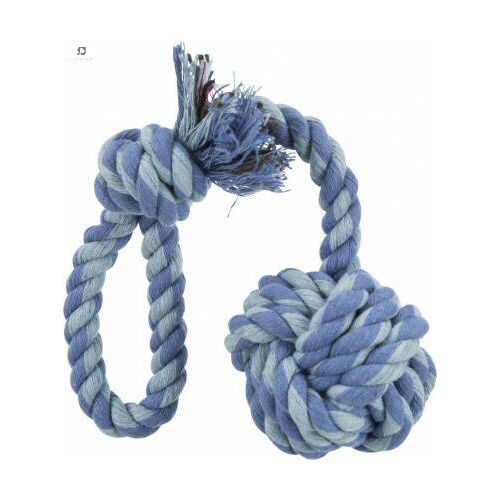 Jucărie pentru câini Trixie din sfoară de bumbac, albastru și gri, 30 cm