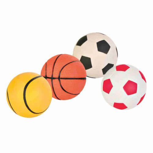 Mingi sport pentru câini Trixie, set de mingi de fotbal, baschet și tenis