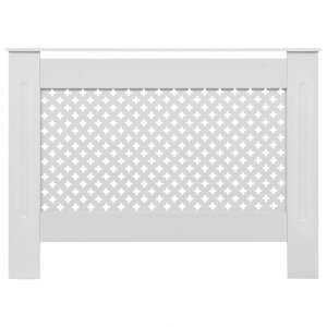 Husa pentru calorifer albă cu grilă decorativă, 112 x 19 x 81,5 cm - Inserții de șemineu