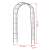 Black metal garden arch trellis for climbing plants, Nature 6040802, with dimensions