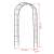 Black metal garden arch trellis for climbing plants, Nature 6040802, with dimensions