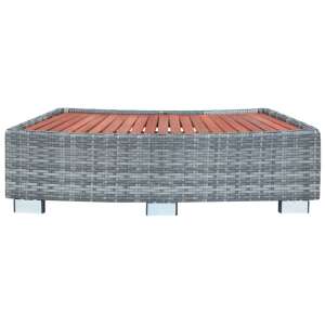 vidaXL szürke polyrattan spa fellépő 92 x 45 x 25 cm, elülső nézet - Jakuzzi kiegészítő