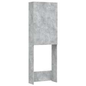 Concrete grey washing machine cabinet with 2 doors and 3 shelves - Bathroom cabinet
