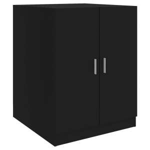 Black washing machine cabinet with two doors, 71 x 71,5 x 91,5 cm - Bathroom cabinet