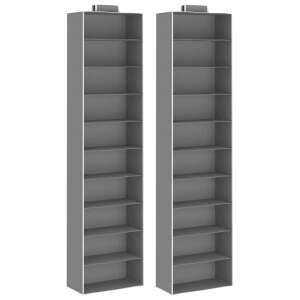 2 db szürke szövet 10 polcos függő szekrény-szervező - Gardrób rendszerező