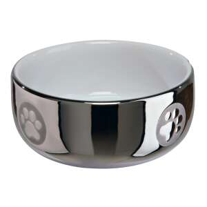 Trixie Miska dla kota, ceramiczna, 0.3 l/ 11 cm, srebrno/biała 64364139 - Trzymanie kotów
