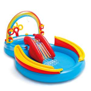 Piscina gonflabilă Intex Rainbow Ring Play Center cu tobogan și pulverizator de apă - Intex