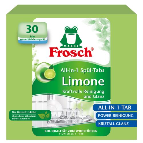 Frosch Lime All-in-1 Tablety do umývačky riadu, 30 kusov