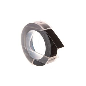 Nahaufnahme von Dymo 3D schwarzem Prägeband - Dymo