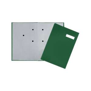 Green Pagna 20-pocket signature book, A4 size, with expandable spine, ideal for organizing and presenting documents - Signature book