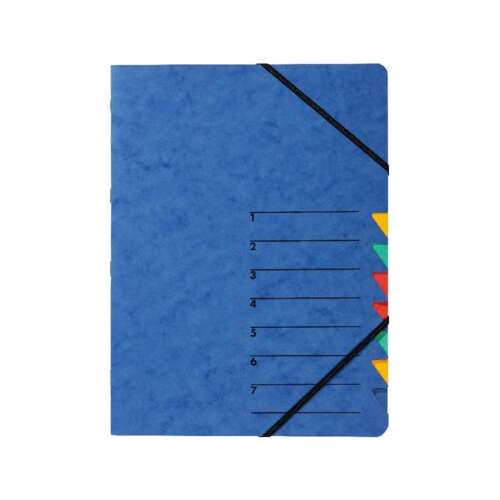 Pagna A4 7 rekeszes kék gumis mappa