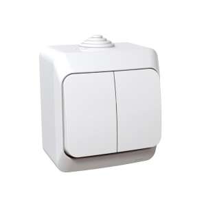 Schneider WDE000550 CEDAR Plus IP44 întrerupător dublu alb - Schneider Intrerupatoare