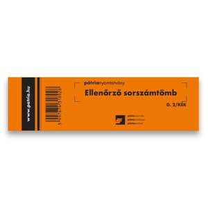 Patria nyomtatvány Ellenőrző sorszámtömb D. 2/Kék - Patria