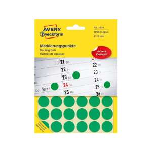 Avery Zweckform 3376 18mm zöld jelölőpontok, 1056 darab - Irodai papíráru