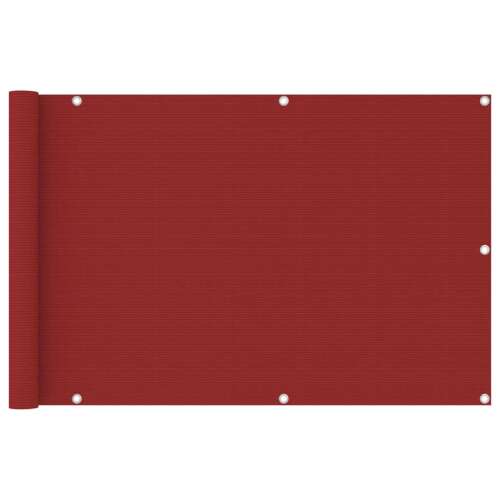 vidaXL red HDPE balcony screen 90 x 400 cm 64397064