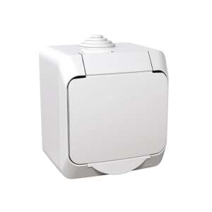 Priză electrică Schneider WDE000541 CEDAR Plus 2P+F cu protecție pentru copii IP44, alb - Echipamente electrice