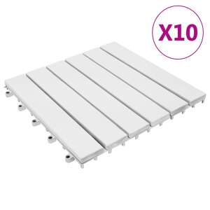 vidaXL 10 darab fehér tömör akácfa padlólap 30 x 30 cm 64403819 