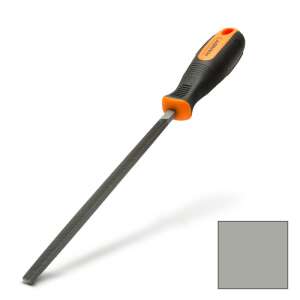 Handy 8 inch square metal file with double cut, medium grit, for metal and wood - Hand tool