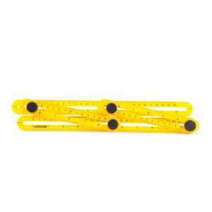 Yellow Handy Template Tool, 31 x 18 cm, multi-purpose ruler for measuring and drawing complex shapes - DIY ruler