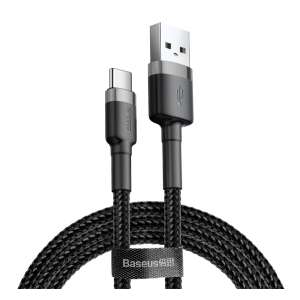 Baseus CAFULE USB-C - USB kábel, 3A gyors töltés, 50cm, fekete - Baseus