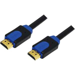 LogiLink CHB1102 Kabel HDMI 2-metrowy z Ethernet, czarny i niebieski, wysokiej prędkości, pozłacane złącza - Logilink Kabel HDMI