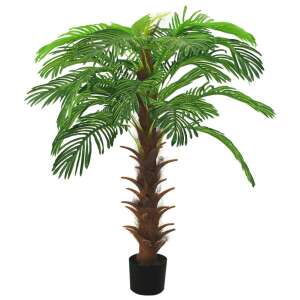 vidaXL artificial cycad palm tree, 140 cm tall, green, realistic, home decor, indoor plant - Artificial Plant & Flower