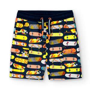 Boboli Jungen Shorts mit Skateboard-Print, Größe 10 Jahre (140 cm), blau mit gelben, orangen und roten Skateboards - Boboli