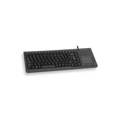 Cherry G84-5500 XS érintőpad billentyűzet, fekete, US elrendezés, ferde nézet - Cherry