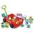 Carotina Baby Wagon developmental toy for babies, red wagon with farm animal puzzles, memory cards, and logic cards