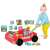 Carotina Baby Wagon developmental toy for babies, red wagon with farm animal puzzles, memory cards, and logic cards