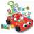 Carotina Baby Wagon developmental toy for babies, red wagon with farm animal puzzles, memory cards, and logic cards