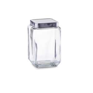 Borcan de sticlă Zeller de 1,5 litri cu capac din oțel inoxidabil - Recipiente de depozitare pentru bucătărie