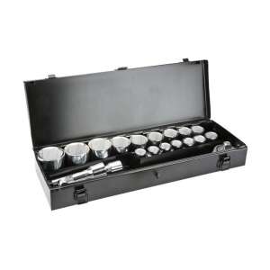 Topex 3/4 Zoll Steckschlüssel-Satz, 20-teilig, beinhaltet Stecknüsse, Ratschen, Verlängerungen und einen Transportkoffer - Topex