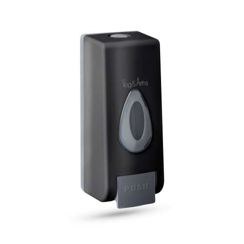 Black wall mounted soap dispenser by Vog & Arths