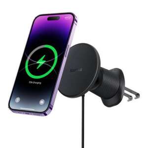 Baseus CW01 magnetic wireless charging car mount with iPhone charging - Car Phone Holder