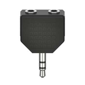 Hama 3,5 mm stereo jack rozdeľovací adaptér, 1 zástrčka - 2 zásuvky, čierna