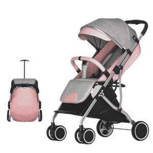 LittleONE Dotti kompaktný športový kočík veľkosti batožiny #grey-pink