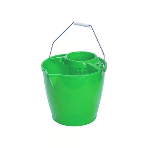 Mop-Eimer 12 Liter mit rundem grünen Korb