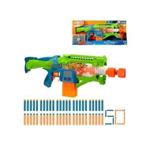 Nerf Elite 2.0 Double Punch szivacslövő fegyver 50 db tölénnyel, zöld és kék játékpuska két csővel - Hasbro