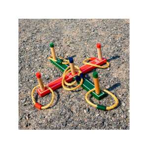 Gra Active Play Ring Toss, drewniana gra w rzucanie pierścieniami, gra na świeżym powietrzu, gra rodzinna, gra na podwórku, gra imprezowa, gra dla dzieci, gra dla dorosłych, zestaw do rzucania pierścieniami - Gra na świeżym powietrzu