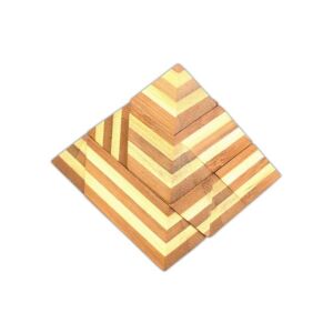 Bambus Logikwürfel, Bambus Pyramidenpuzzle, 7,6cm - Logikspiele