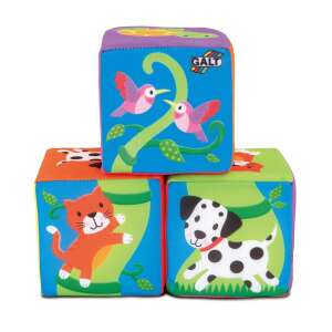 Galt soft blocks developmental toy for babies with animal pictures, 3 pieces - Galt
