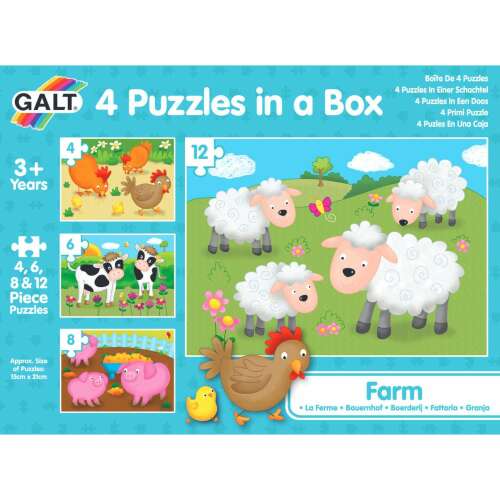 Galt 4 Puzzles in a Box - Farm Animals