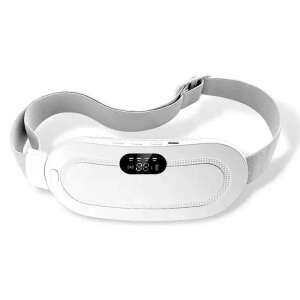 Belly Belt Device for Heating and Massage, Menstrual Pain, Lumbar, with Digital Display, 3 Heating Levels and 3 Vibration Massage Programs, Portable, 1800 mAh Battery, White