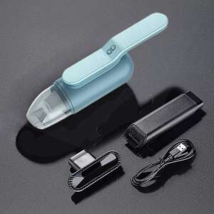 Cordless handheld vacuum cleaner for car and home, blue color, with accessories - Handheld vacuum