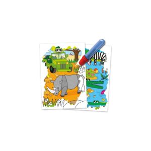 Galt Water Magic Safari coloring book in use - Galt