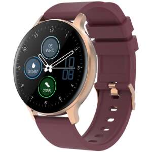 Smartwatch Canyon SW-68 Badian cu curea burgundă și carcasă aurie - Canyon Ceas inteligent